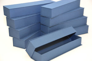 Buchklappschachtel für Einlage von Schreibwerk