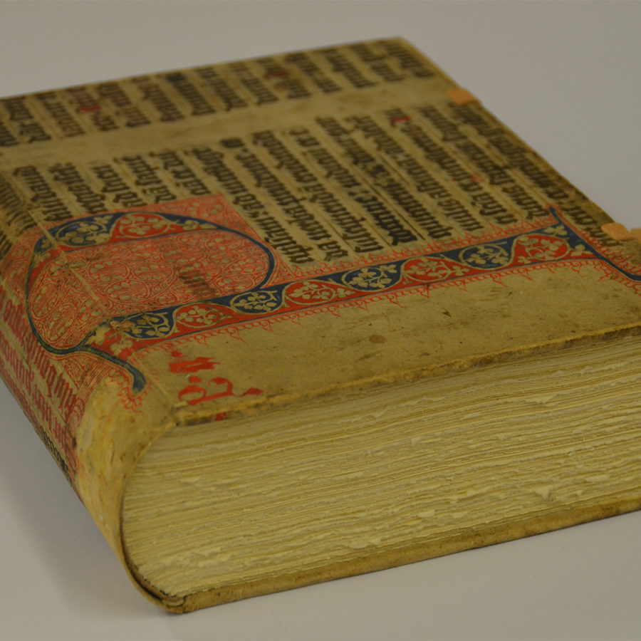 Gästebuch für das „Museum für Medizinhistorische Bücher in Muri“: In bestehende Pergamentdecke Bütteninhalt einpassen.